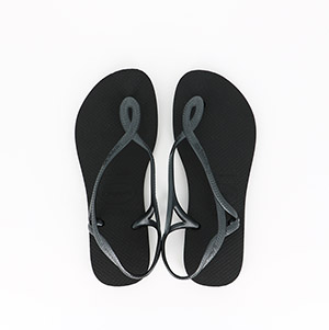 HAVAIANAS ENFANT SLIM DARK BROWN METAL ACOUSED HAVAIANAS LUNA BLACK:NOIR
