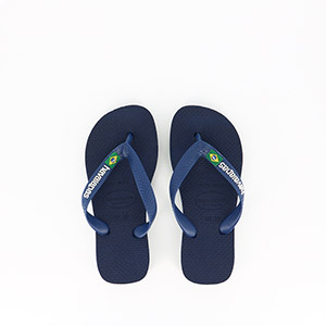 REQINS HONDRIANE MIX CROCO CAMEL HAVAIANAS ENFANT BRASIL LOGO NAVY BLUE:BLEU