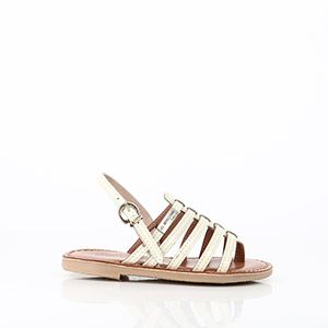 BIRKENSTOCK GIZEH LENB THYME LES TROPEZIENNES BEBE HERISSON PATENT WHITE:BLANC