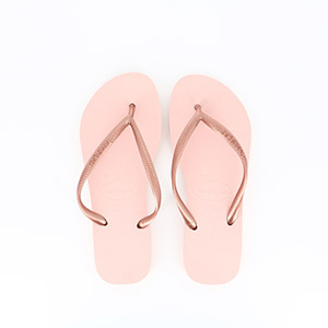 LES TROPEZIENNES BRILLANTZ CARACO GOLD HAVAIANAS SLIM BALLET ROSE:ROSE