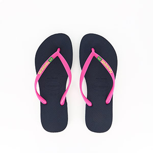 HAVAIANAS LUNA CROCUS ROSE HAVAIANAS SLIM BRASIL LOGO NAVY BLUE:BLEU