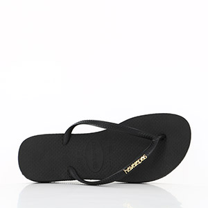 REQINS HONEY MIX PEAU ECLAT NUDE BRONZE HAVAIANAS SLIM LOGO METALLIC BLACK GOLD:NOIR