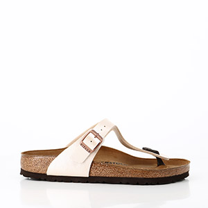 LES TROPEZIENNES CHYREL TAN BIRKENSTOCK GIZEH GRACEFUL PEARL WHITE:BLANC