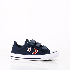 REEF LEATHER FANNING DARK BROWN CONVERSE ENFANT EASY ON STAR PLAYER A TIGE BASSE OBSIDIAN UNIVERSITY RED WHITE:BLEU
