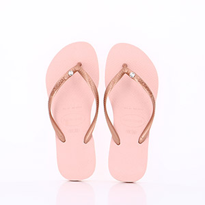 LES TROPEZIENNES BOB ROUGE HAVAIANAS SLIM CRYSTAL GLAMOUR BALLET:ROSE