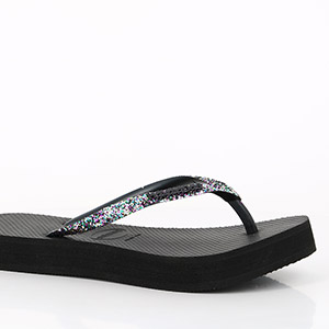 HAVAIANAS STREET BAG GLITTER BLACK HAVAIANAS SLIM FLATFORM GLITTER BLACK:NOIR