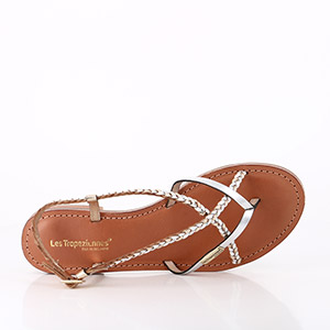 BIRKENSTOCK GIZEH BF PATENT SAND LES TROPEZIENNES MONATRES BLANC OR:BLANC