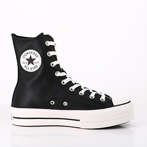 LES TROPEZIENNES HIRONELA OR CRAQUELE CONVERSE CHUCK TAYLOR ALL STAR EXTRA HI PLATFORM NOIR BLANC NOIR