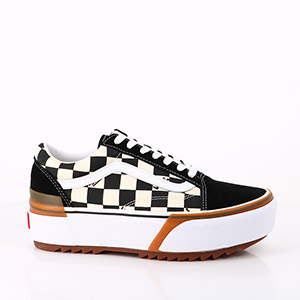 TIMBERLAND BASKET ATLANTA GREEN VANS OLD SKOOL STACKED DAMIER CHECKERBOARD NOIR BLANC:NOIR