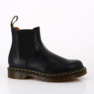 THE HOFF ALASKA WOMAN DR MARTENS CHELSEA BOOTS 2976 CUIR SMOOTH BLACK SMOOTH LEATHER:NOIR