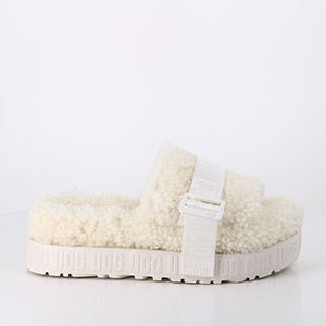 LES TROPEZIENNES CHOUETTE TAN UGG FLUFFITA CHAUSSONS WHITE:BEIGE