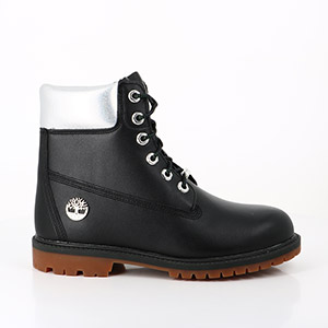LES TROPEZIENNES BEBE HERISSON PATENT WHITE TIMBERLAND 6 INCH BOOT HERITAGE NOIR ARGENT