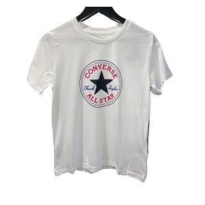 LES TROPEZIENNES DAMIA OR CONVERSE TEE SHIRT  PATCH CLASSIC WHITE:BLANC