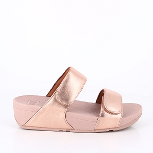 BIRKENSTOCK ARIZONA CUIR WHITE FITFLOP LULU MULES AJUSTABLES CUIR METALLISE ROSE GOLD:ROSE