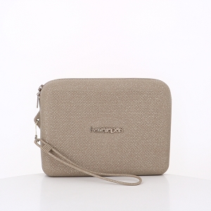 LES TROPEZIENNES PANIER PAILLE 40X40X6 NATURAL HAVAIANAS NECESSAIRE DE PLAGE GLITTER BEIGE GOLD:BEIGE