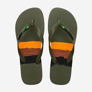 LES TROPEZIENNES CRYOSOL TEE SHIRT COL V ASTRAKAN HAVAIANAS BRASIL  TECH GREEN