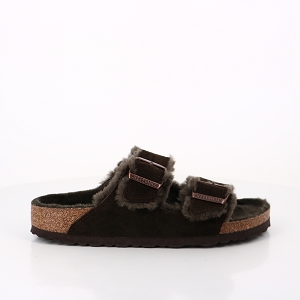 BIRKENSTOCK BOSTON BIG BUCKLE COGNAC HEX BIRKENSTOCK ARIZONA SHEARLING MOCCA