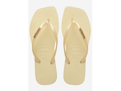 HAVAIANAS HAVAIANAS SLIM SQUARE LOGO METALLIC BUTTER CREAM<br>