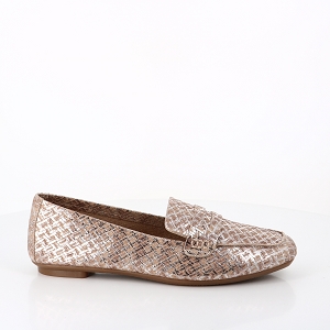 BIRKENSTOCK GIZEH CUIR BRAIDED COGNAC REQINS HEMA ROSEAU ARGENT:ARGENT