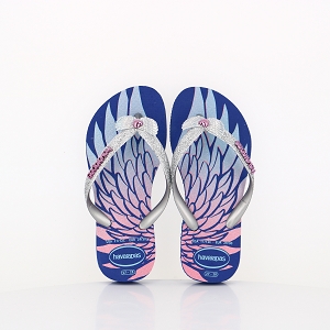 VICTORIA 6623 BLANCO HAVAIANAS ENFANT SLIM GLITTER TRENDY MARINE:BLEU