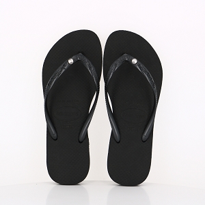 LES TROPEZIENNES HALFY OR HAVAIANAS SLIM CRYSTAL SW II BLACK:NOIR