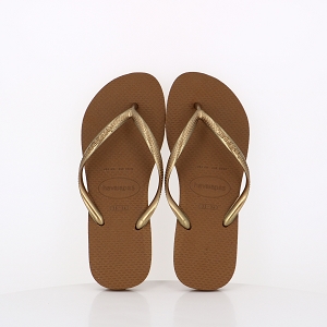 LES TROPEZIENNES HASTARI OR HAVAIANAS SLIM BRONZE:MARRON