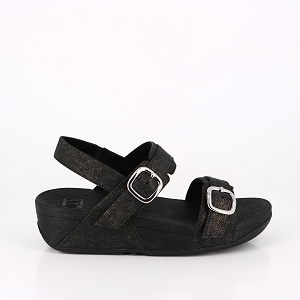 DR MARTENS 1461 CUIR PLATEFORME QUAD BLACK POLISHED SMOOTH FITFLOP SANDALES LULU NOIR SCINTILLANT AVEC BRIDE:NOIR