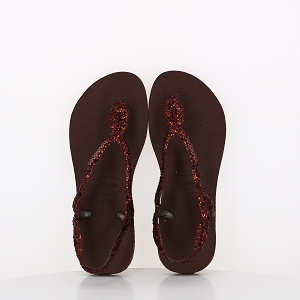 LES TROPEZIENNES POCHETTE BANDE SEQUINS HAVAIANAS LUNA PREMIUM II DARK BROWN:MARRON
