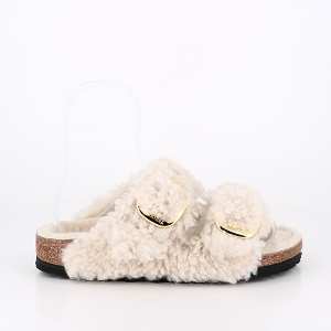 LES TROPEZIENNES MONAGOLD TAUPE BIRKENSTOCK ARIZONA SHEARLING TEDDY EGGSHELL:BEIGE