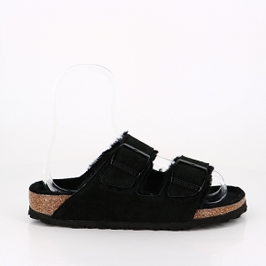 BIRKENSTOCK BOSTON FADED KHAKI BIRKENSTOCK ARIZONA SHEARLING BLACK:NOIR