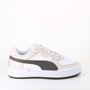 PUMA TEE SHIRT ESSENTIALS LOGO MARINE PUMA CA PRO WHITE CASTLEROCK:BLANC