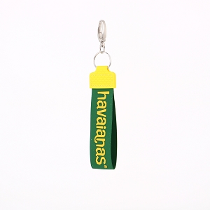 THE HOFF TAMPA WOMAN HAVAIANAS KEYCHAIN RUBBER GREEN YELLOW