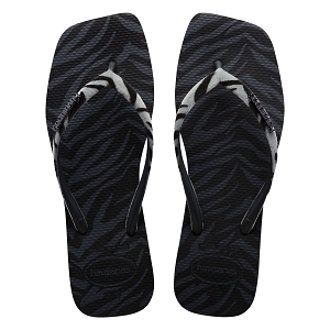 LES TROPEZIENNES DAMIA BLANC HAVAIANAS SQUARE VELVET BLACK