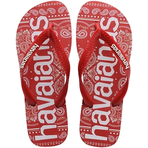 REQINS DUSKY CUIR GRAINE NOIR HAVAIANAS TOP LOGOMANIA FASHION RED