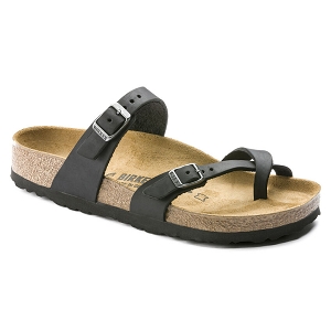 LES TROPEZIENNES CORAZE NOIR BIRKENSTOCK MAYARI CUIR HUILÉ BLACK:NOIR