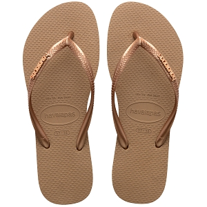 HAVAIANAS ENFANT SLIM CRYSTAL SW II ROSE GOLD HAVAIANAS SLIM LOGO METALLIC ROSE GOLD