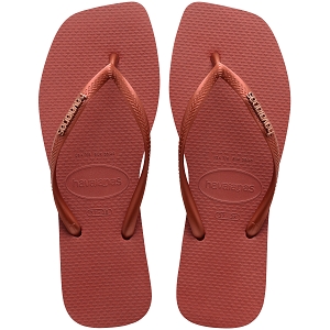 HAVAIANAS BEBE DISNEY CLASSICS II PINK FLUX HAVAIANAS SLIM SQUARE LOGO METALLIC MAHOGANY