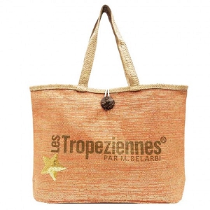 LES TROPEZIENNES LES TROPEZIENNES SAC SHOPPING PAPIER ORANGE<br>.