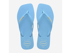 LES TROPEZIENNES KAMARI PANTALON EXOTIC HAVAIANAS SLIM SQUARE LOGO POP UP LAVENDER BLUE