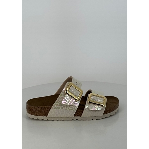 BIRKENSTOCK BIRKENSTOCK SYDNEY CUSHION BUCKLE SHINY SNAKE CREAM<br>.