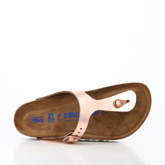 Birkenstock chaussures birkenstock gizeh cuir metallic copper rose