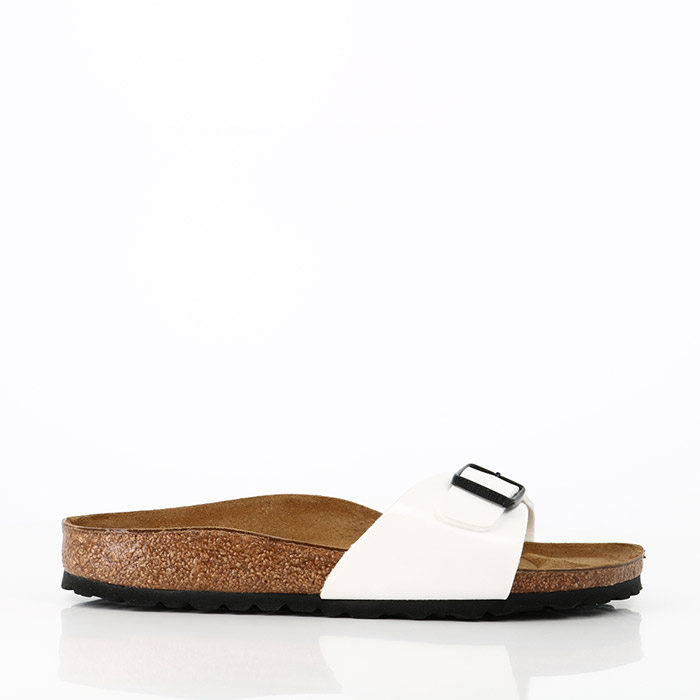 Birkenstock chaussures birkenstock madrid vernis blanc ls noir blanc