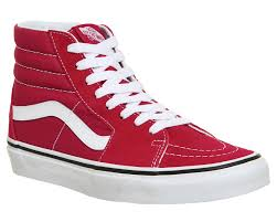 Vans chaussures vans sk8 hi crimson true white rouge
