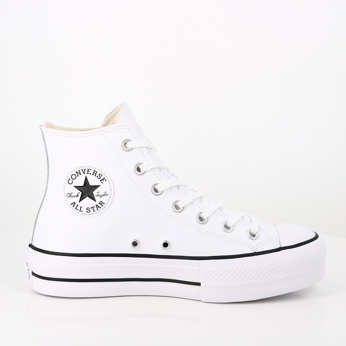 Converse chaussures converse chuck taylor all star lift leather high top white black white blanc1225701_1