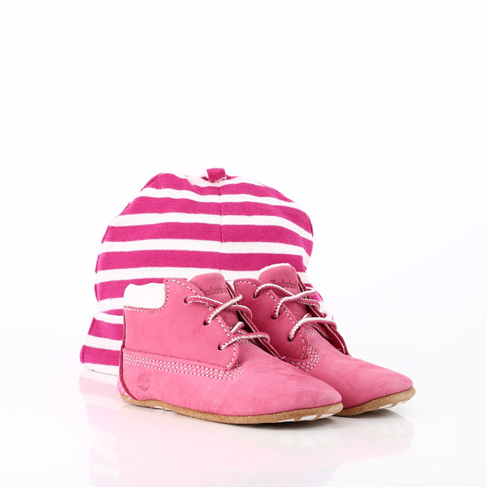 Timberland chaussures timberland bebe crib chausson et bonnet bebe rose