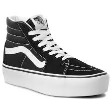 Vans chaussures vans sk8 hi platform 2 black true white noir