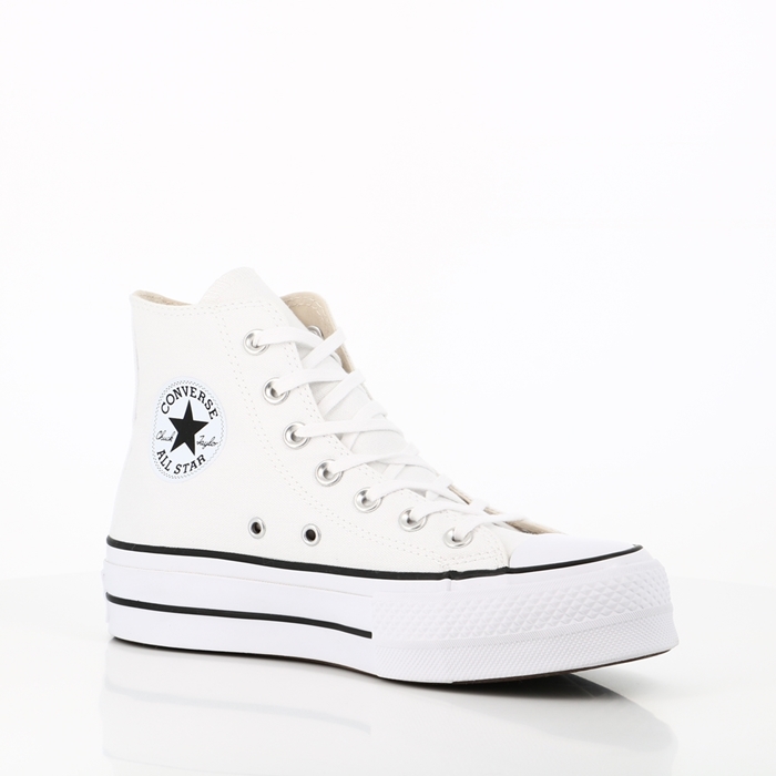 Converse chaussures converse chuck taylor all star lift high top white black white blanc1279701_1