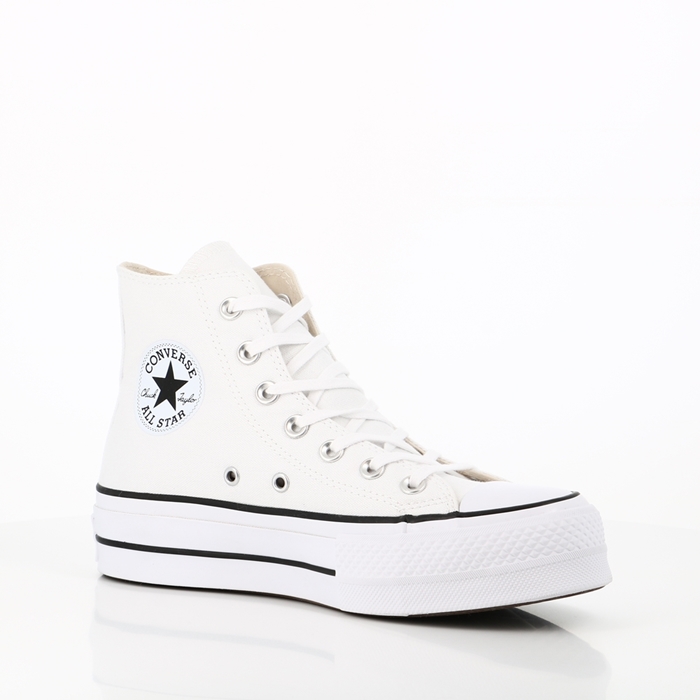 Converse chaussures converse chuck taylor all star lift high top white black white blanc