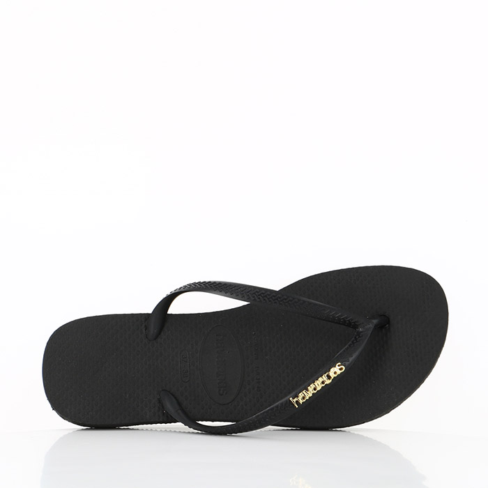 Havaianas chaussures havaianas slim logo metallic black gold noir