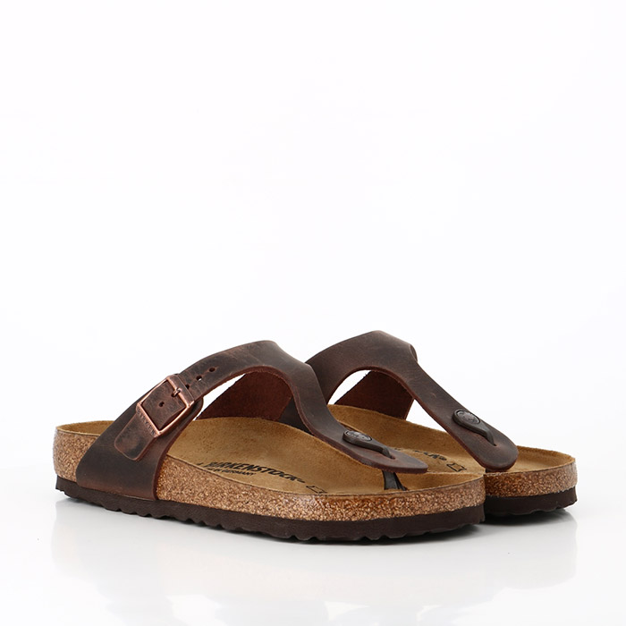 Birkenstock chaussures birkenstock gizeh cuir gras habana marron1322001_2